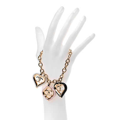 Chanel CC Charm Bracelet Gold Beige Navy 2 of 5