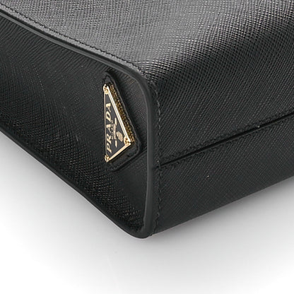 Prada Saffiano Lux Embossed Logo Mini Shoulder Bag Black 10 of 11