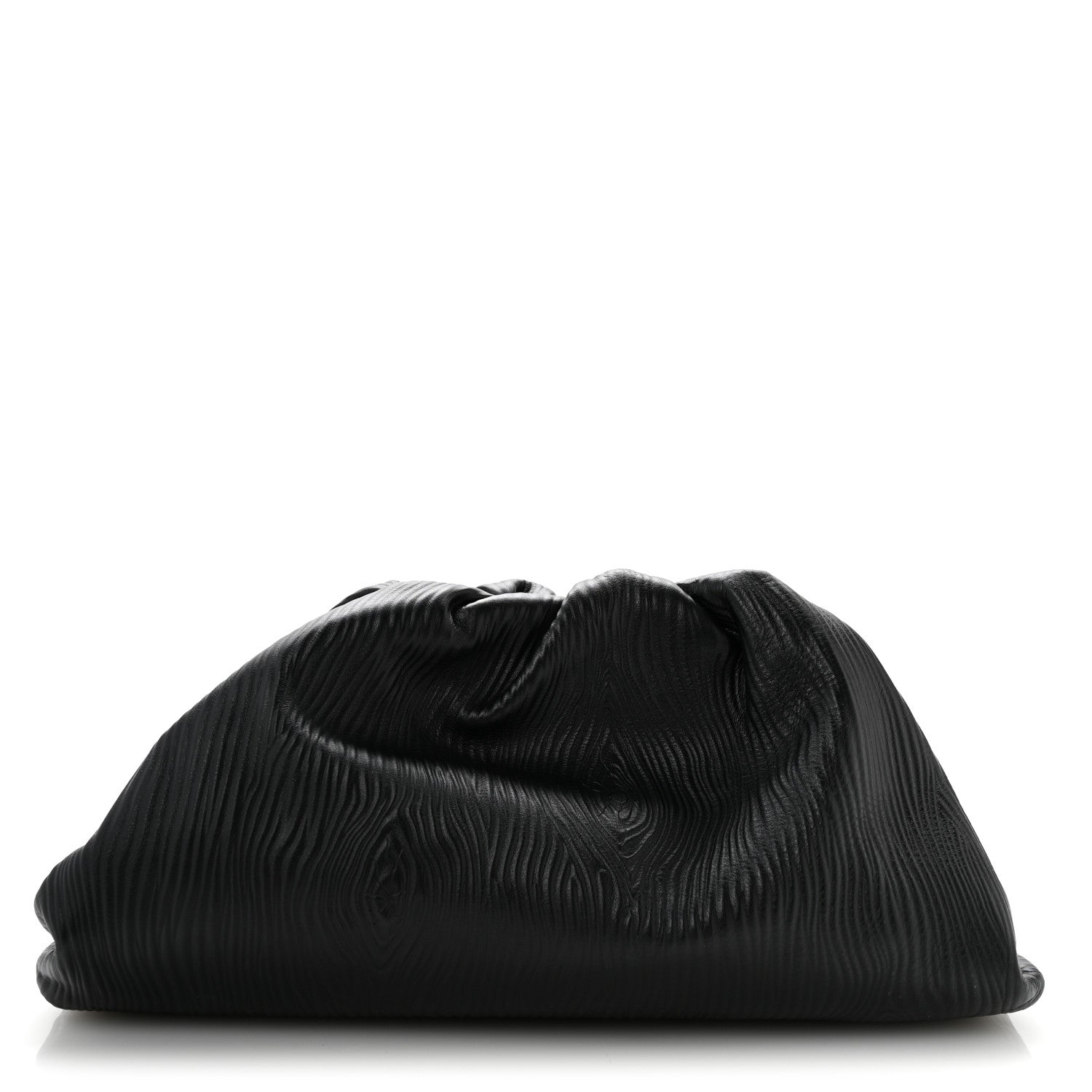 Bottega Veneta Bark Calfskin Embossed The Pouch Oversized Clutch Black 1 of 13