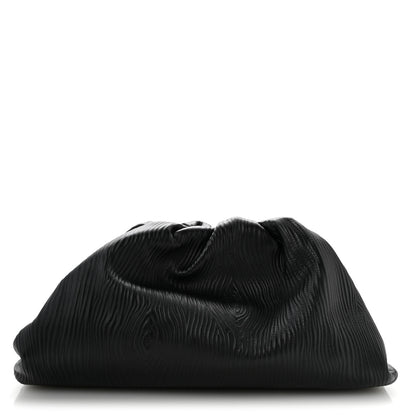 Bottega Veneta Bark Calfskin Embossed The Pouch Oversized Clutch Black 1 of 13