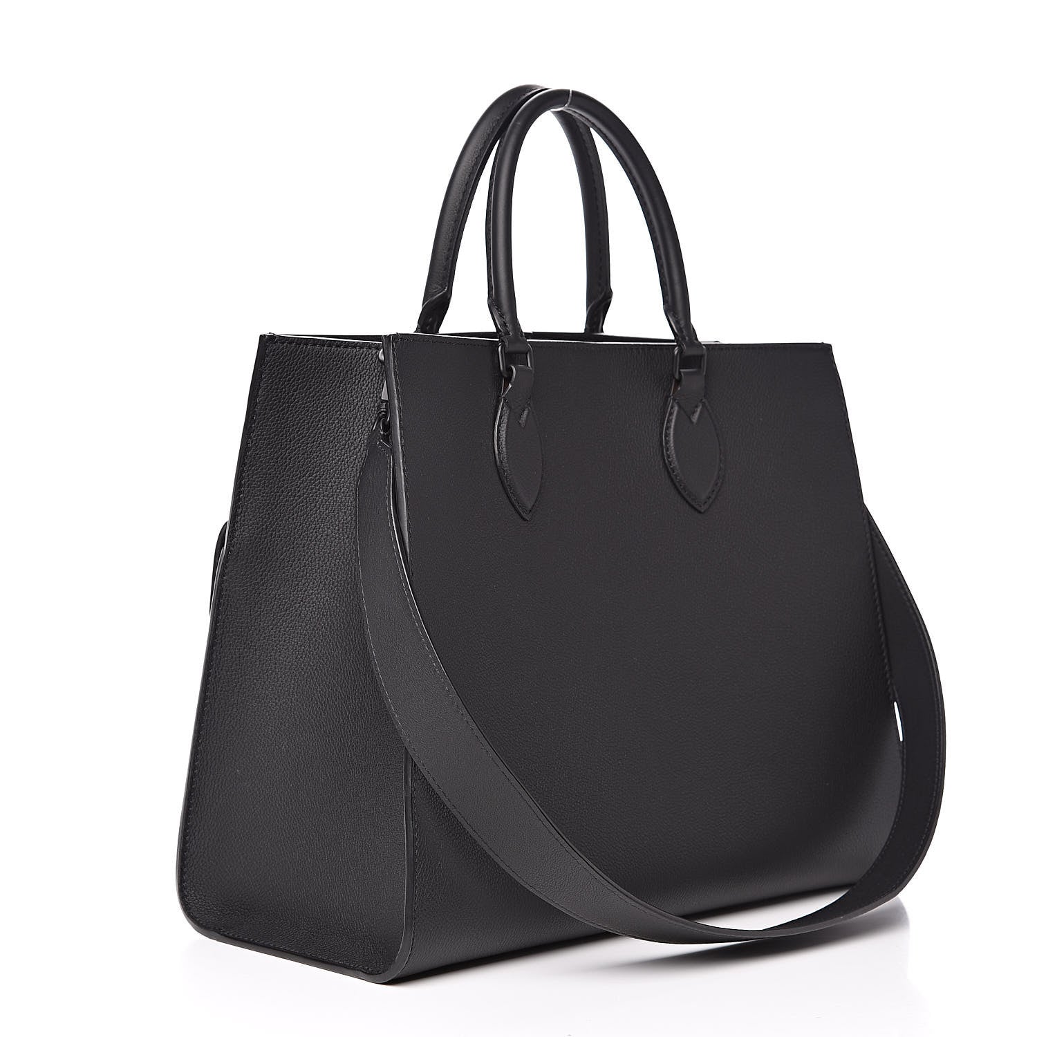 Louis Vuitton Soft Calfskin Lockme Tote MM Black 3 of 12
