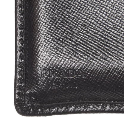 Prada Saffiano Flap Compact Wallet Nero Black 6 of 9
