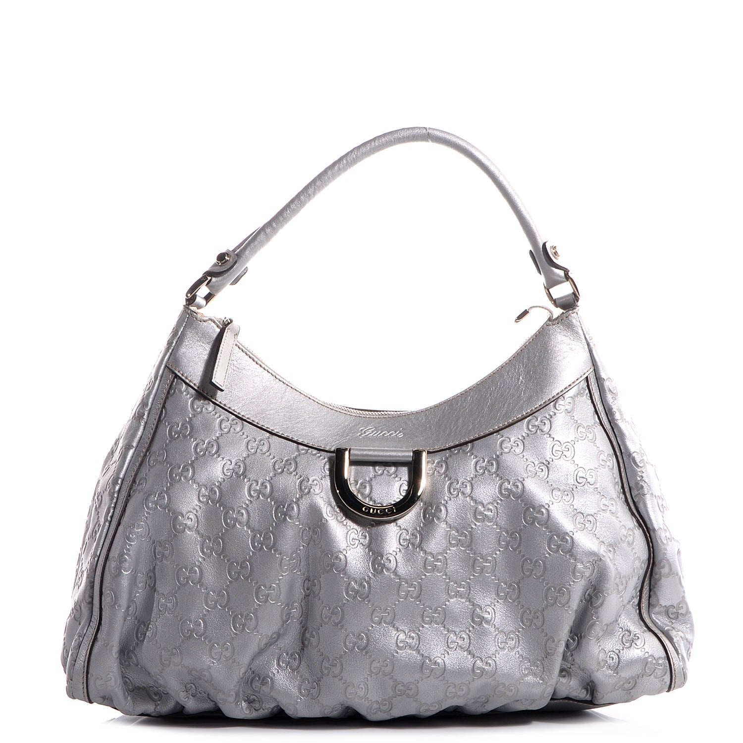 Gucci Guccissima Large D Gold Hobo Silver 1 of 8