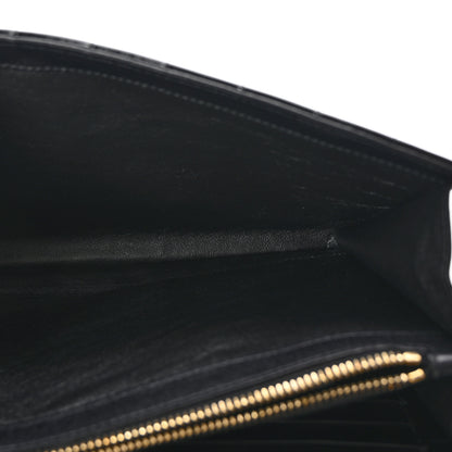 Saint Laurent Patent Carre Quilted Cassandre Chain Wallet Black 5 of 9