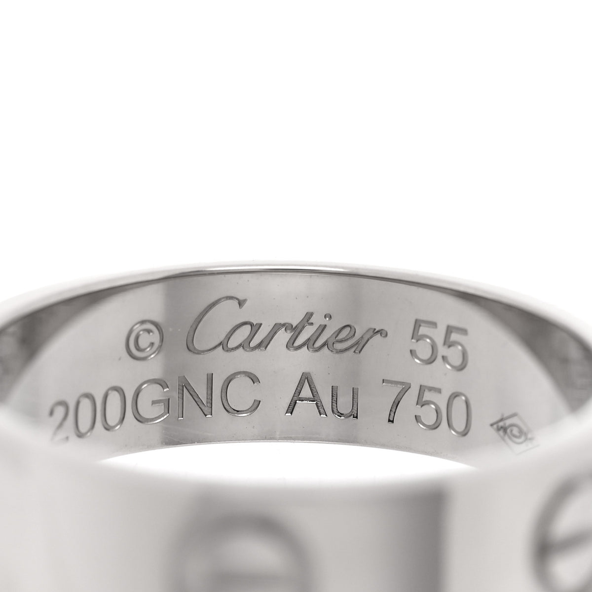 Cartier 18K White Gold 5.5mm LOVE Ring 55 7.25 4 of 5