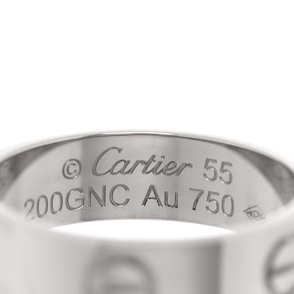 Cartier 18K White Gold 5.5mm LOVE Ring 55 7.25 4 of 5