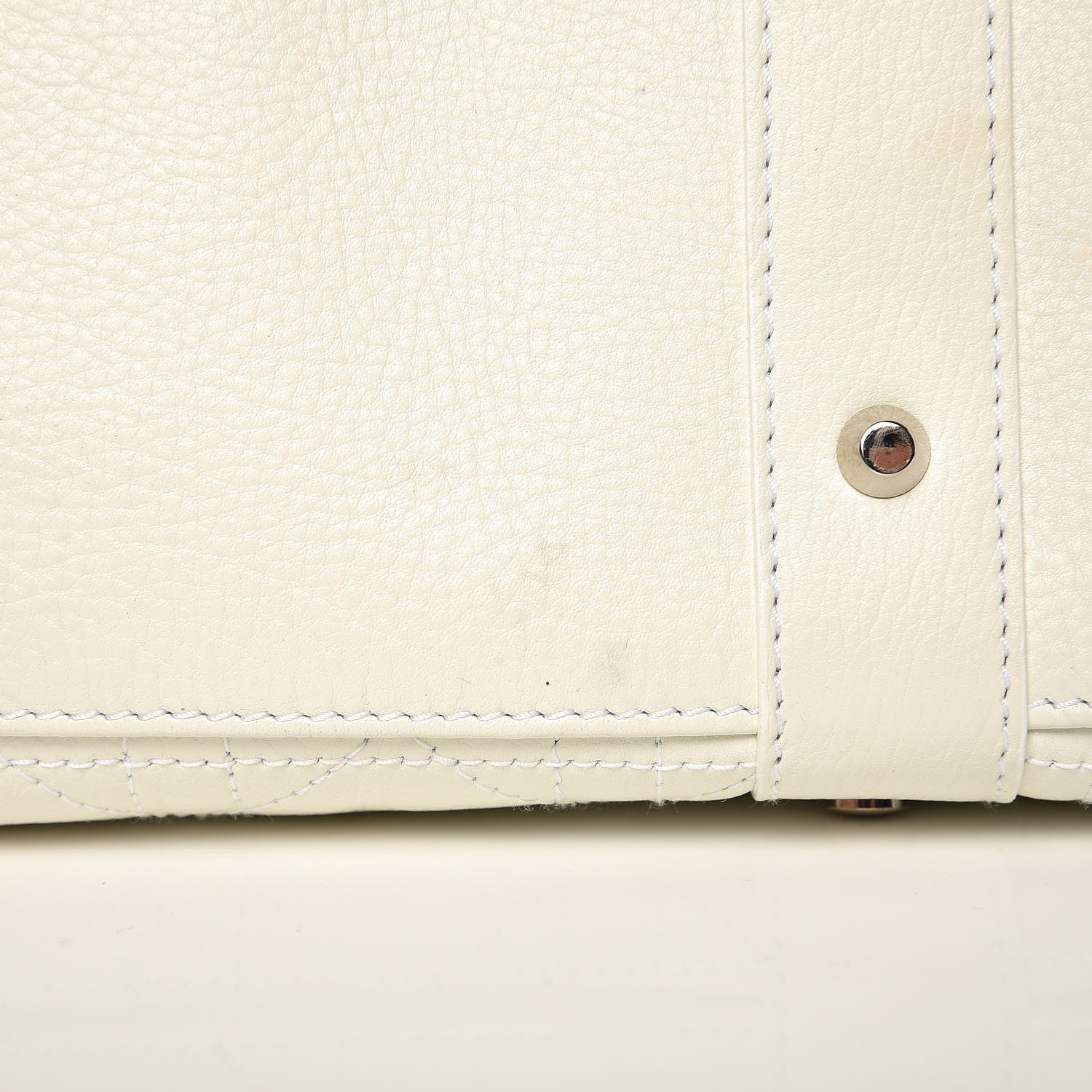 Christian Dior Calfskin Cannage Stitched Large East West Lady Dior White 21 of 29