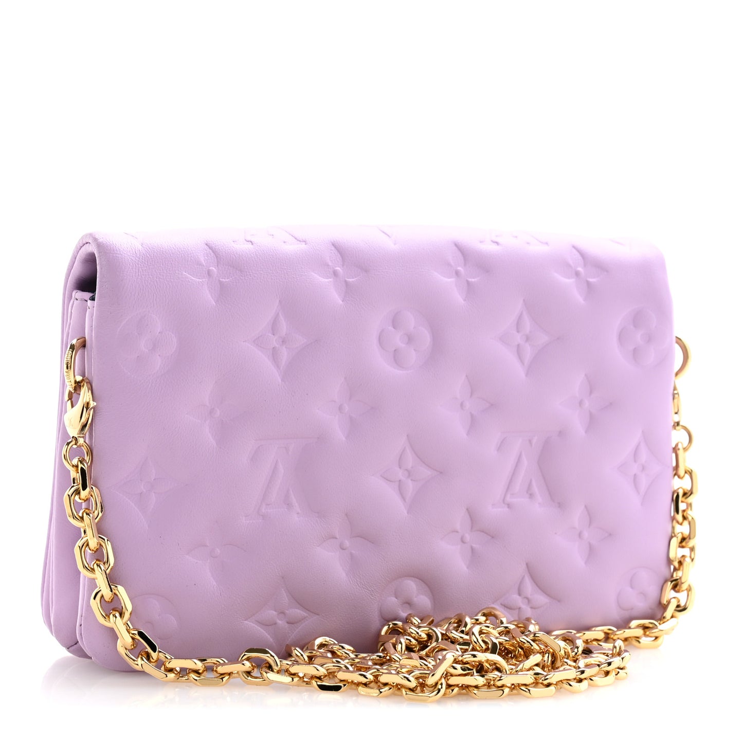 Lambskin Embossed Monogram Pochette Coussin Parme
