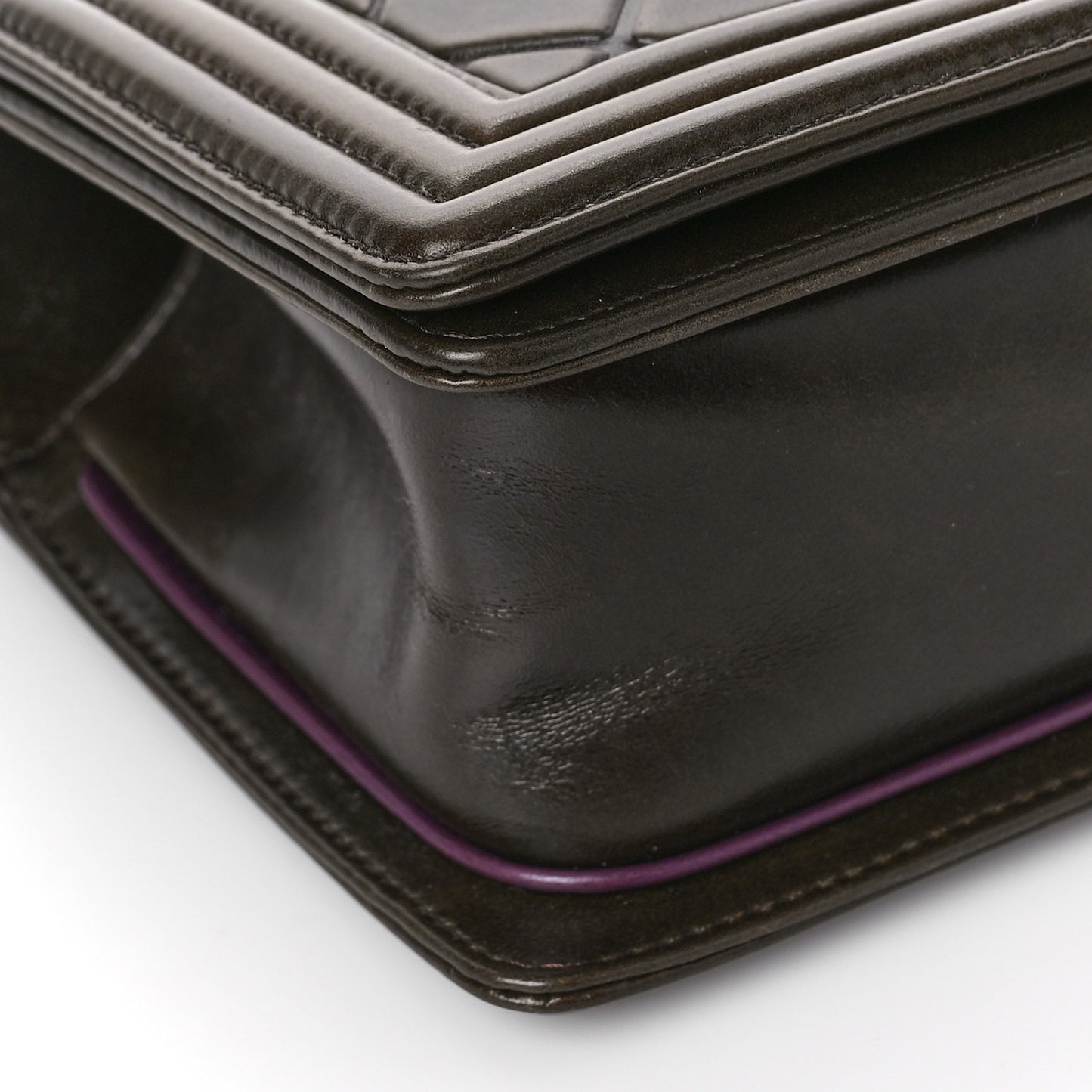 Calfskin Embossed Medium Paris Salzburg Boy Flap Dark Brown