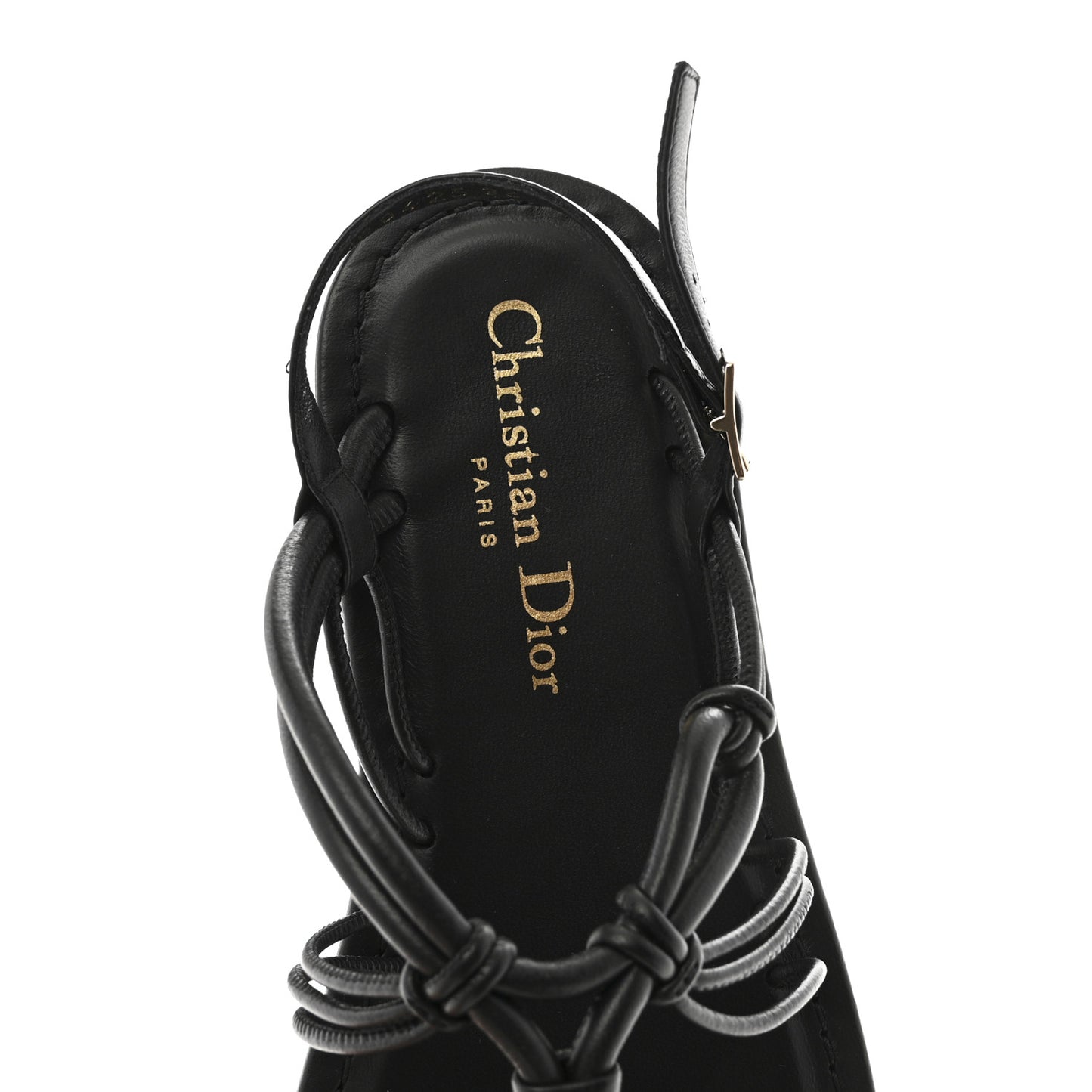 Lambskin Dioriviera D-Sand Sandals 36 Black