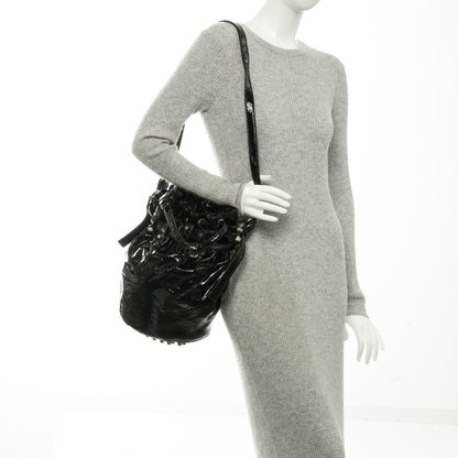 Alexander Wang Patent Diego Bucket Bag Black Brass Hardware 2 of 7