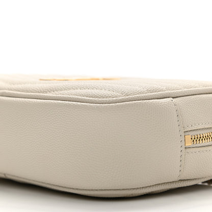 Saint Laurent Grain De Poudre Matelasse Monogram Mini Lou Camera Bag Crema Soft 9 of 10