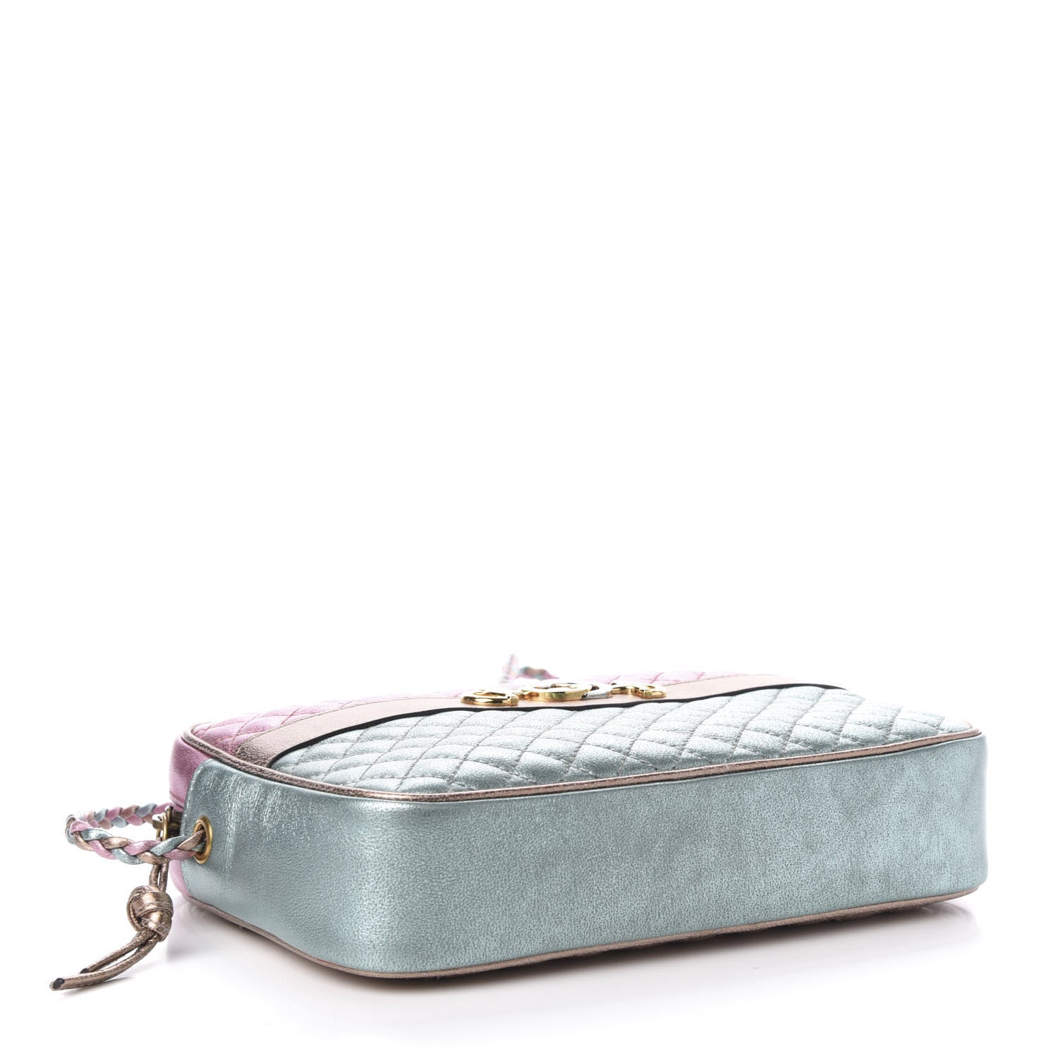 Gucci Laminated Nappa Trapuntata Small Zumi Shoulder Bag Rosa Lago Rame 4 of 11