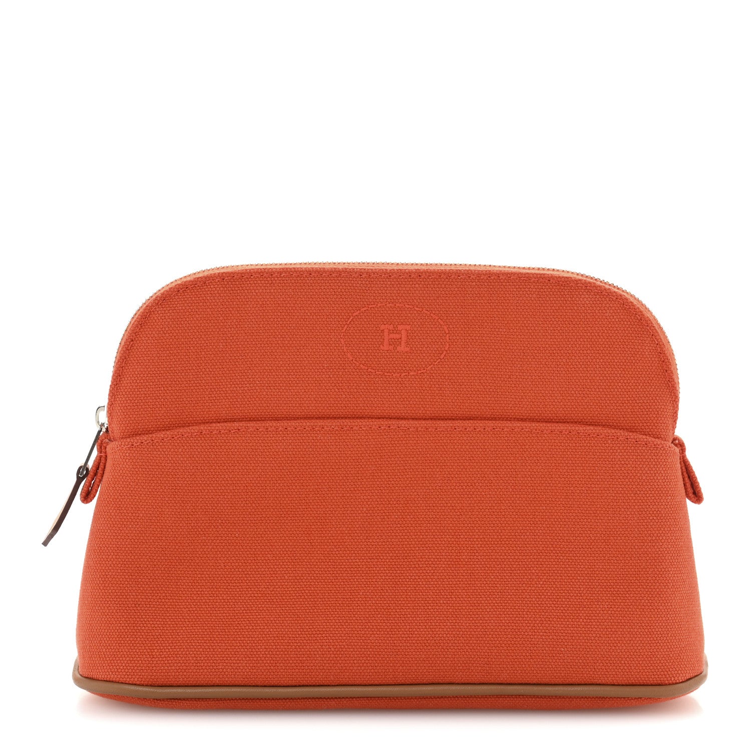 Hermes Cotton Canvas Mini Bolide Travel Cosmetic Pouch Feu 1 of 7