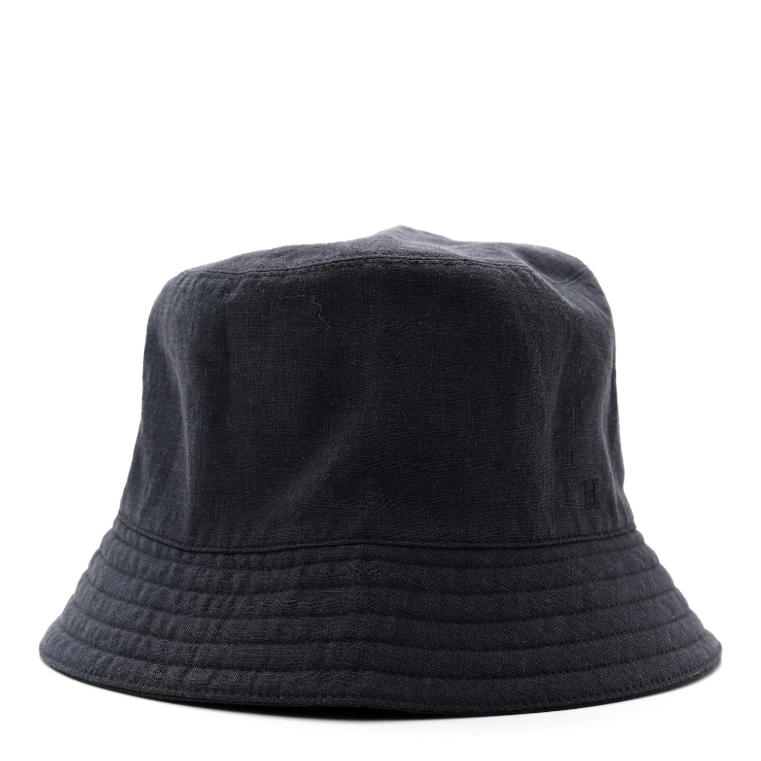 Hermes Toile De Lin Lavee Fred Bucket Hat 60 Marine 3 of 8