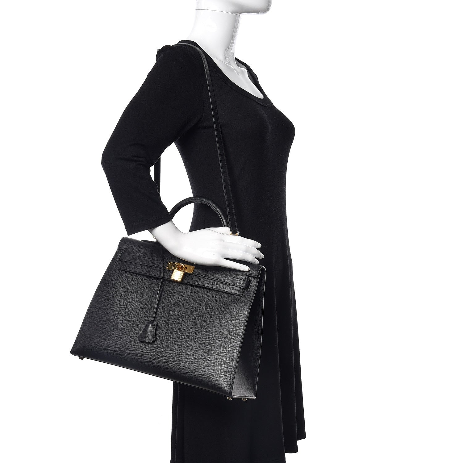 Hermes Epsom Kelly Sellier 35 Black 2 of 42