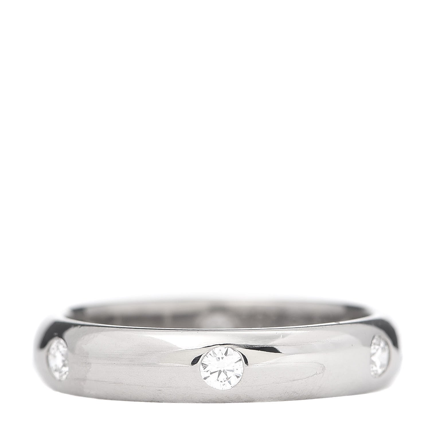 Cartier 18K White Gold 6 Diamond Stella Band Ring 51 5.75 1 of 6