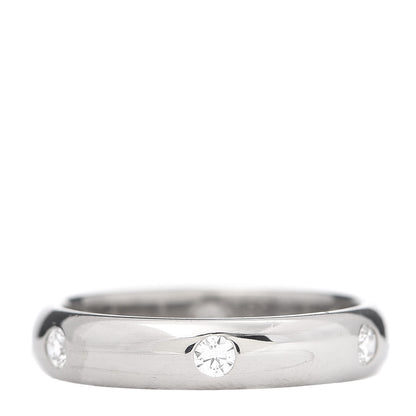 Cartier 18K White Gold 6 Diamond Stella Band Ring 51 5.75 1 of 6
