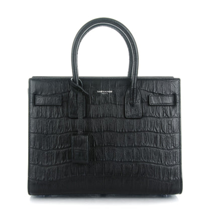 Saint Laurent Calfskin Crocodile Embossed Baby Sac De Jour Black 1 of 6