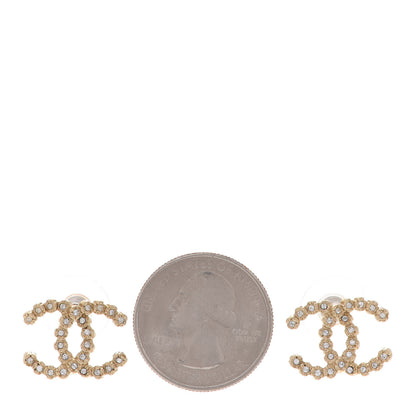 Chanel Crystal CC Earrings Gold 2 of 4