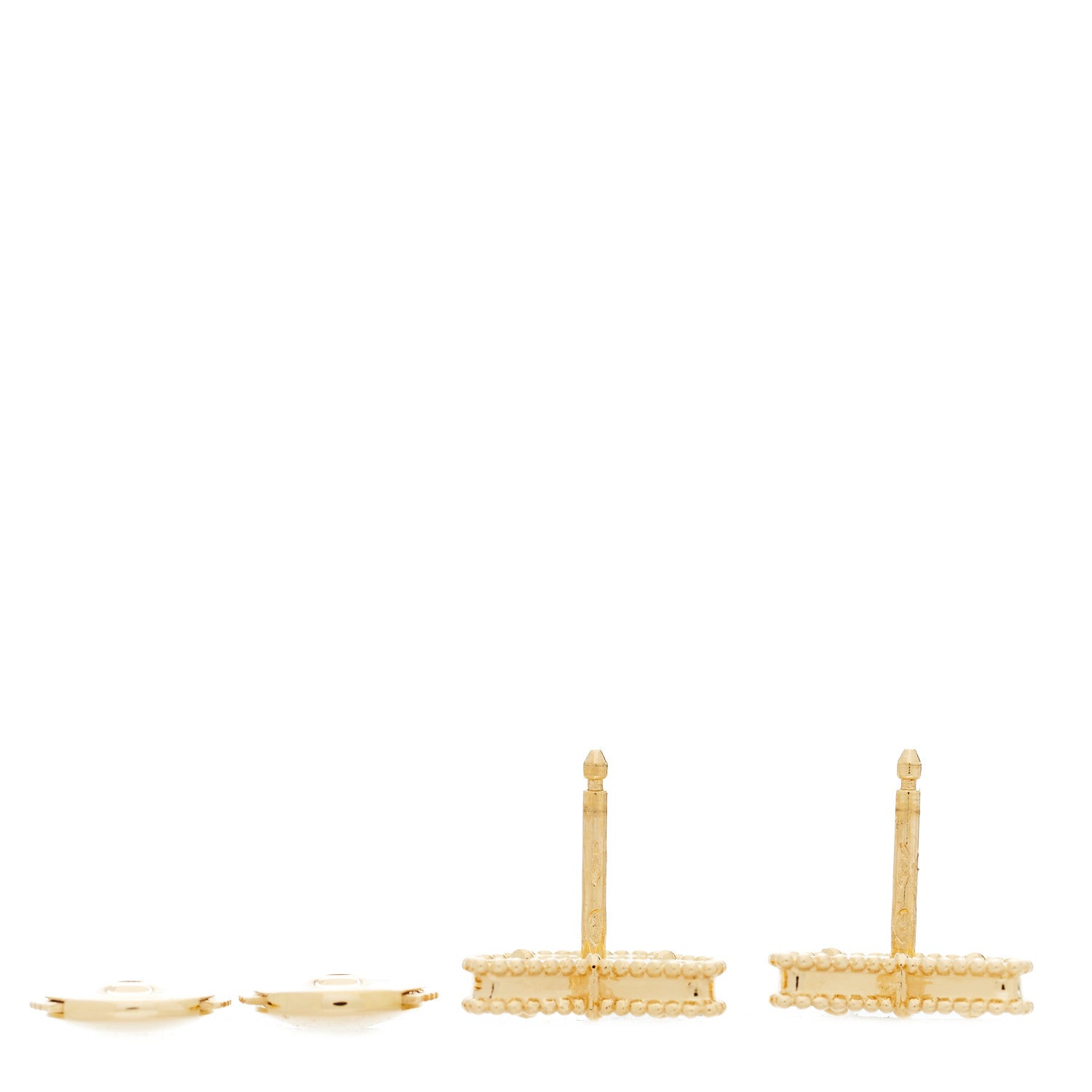 Van Cleef & Arpels 18K Yellow Gold Mother of Pearl Sweet Alhambra Butterfly Earrings 4 of 5