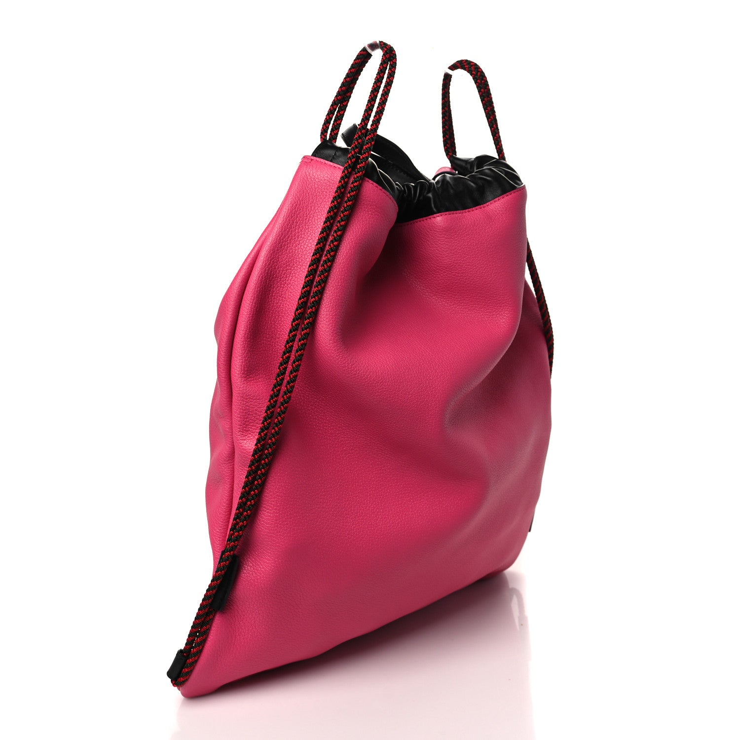 Gucci Grained Calfskin Logo Drawstring Backpack Box Pink Green Black 4 of 10
