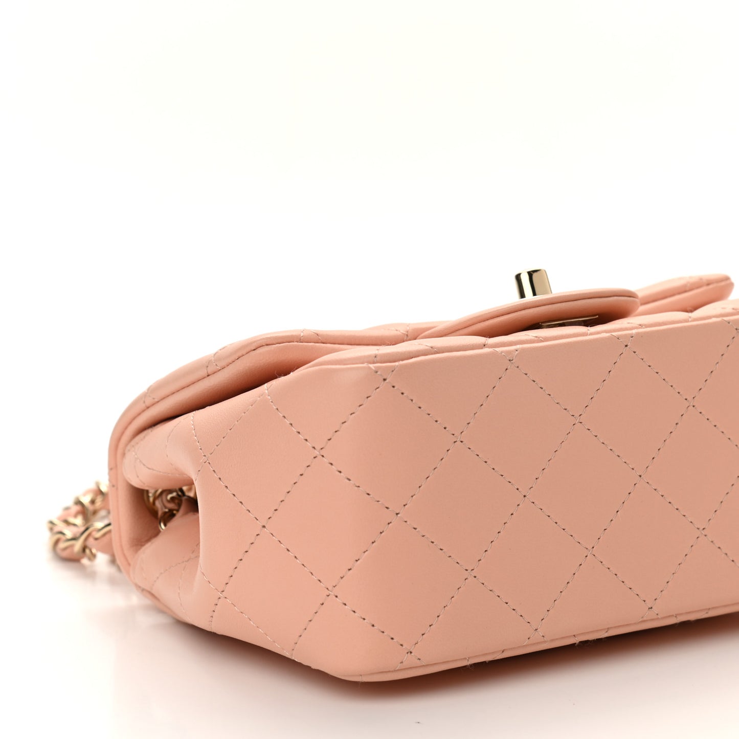 Lambskin Quilted Mini Square Flap Light Pink