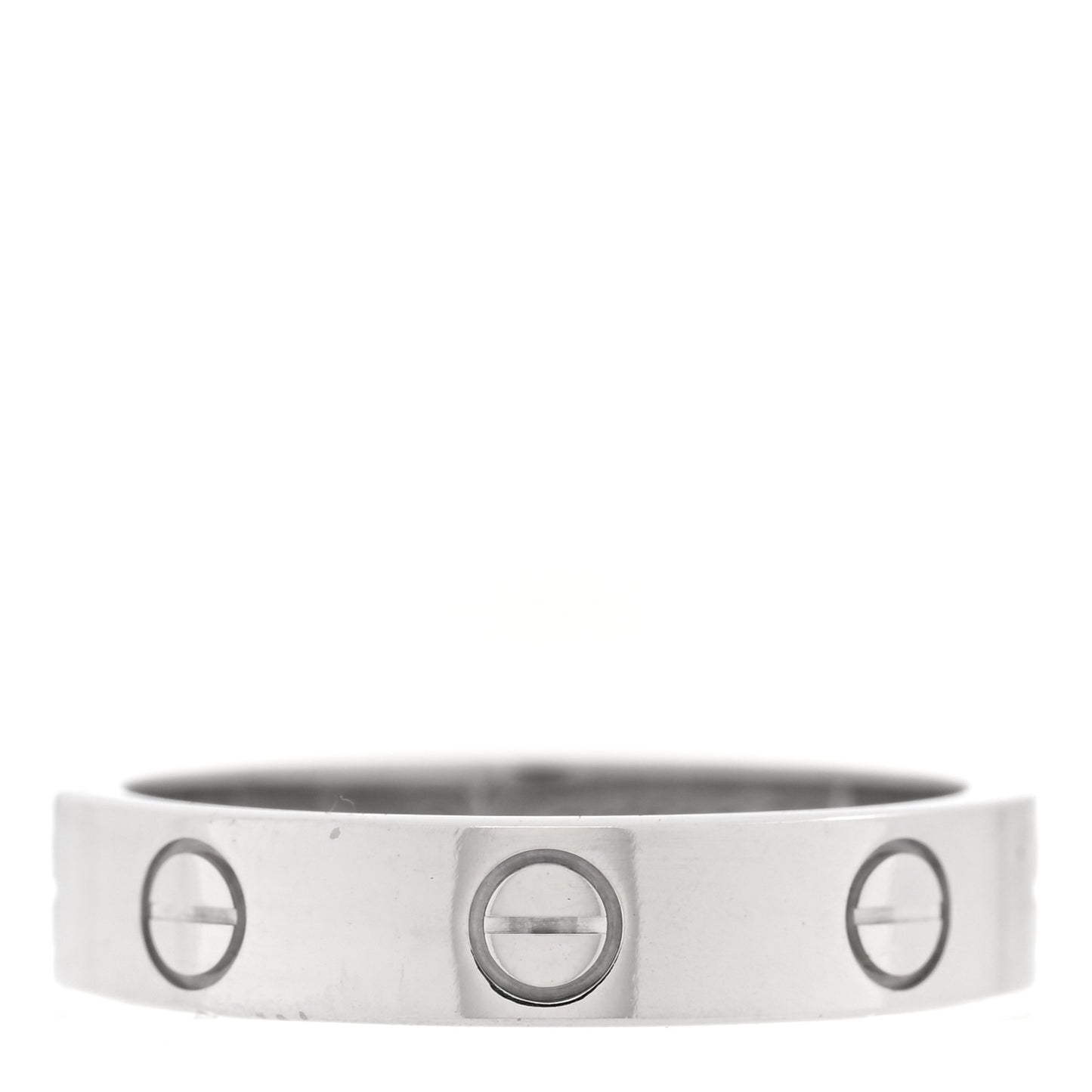 18K White Gold Diamond 4mm LOVE Wedding Band Ring 51 5.75