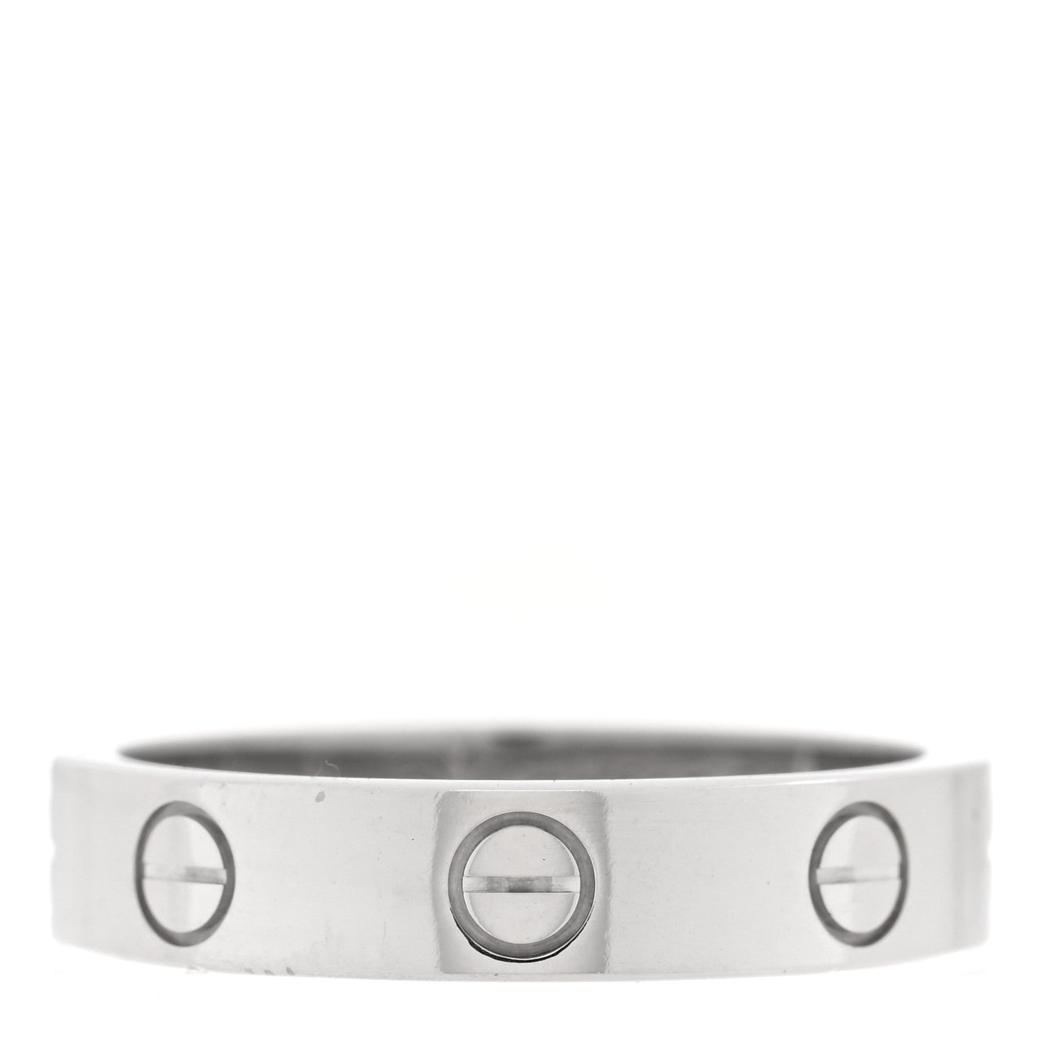 Cartier 18K White Gold Diamond 4mm LOVE Wedding Band Ring 51 5.75 3 of 4