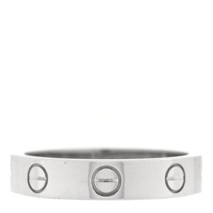 Cartier 18K White Gold Diamond 4mm LOVE Wedding Band Ring 51 5.75 3 of 4