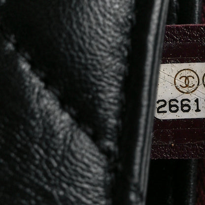 Chanel Lambskin Snakeskin Quilted Frame Flap Black 8 of 13