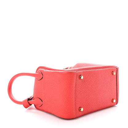 Hermes Taurillon Clemence Mini Lindy 20 Rouge de Coeur 4 of 10