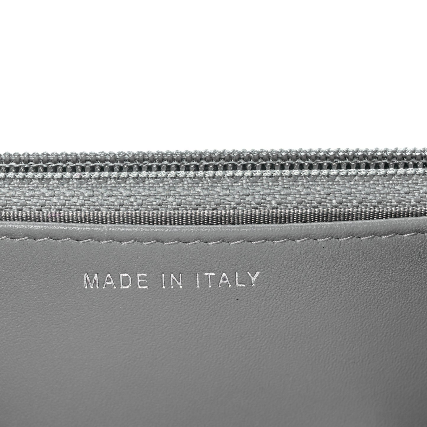 Calfskin Chain 20s Signe Wallet on Chain WOC Grey