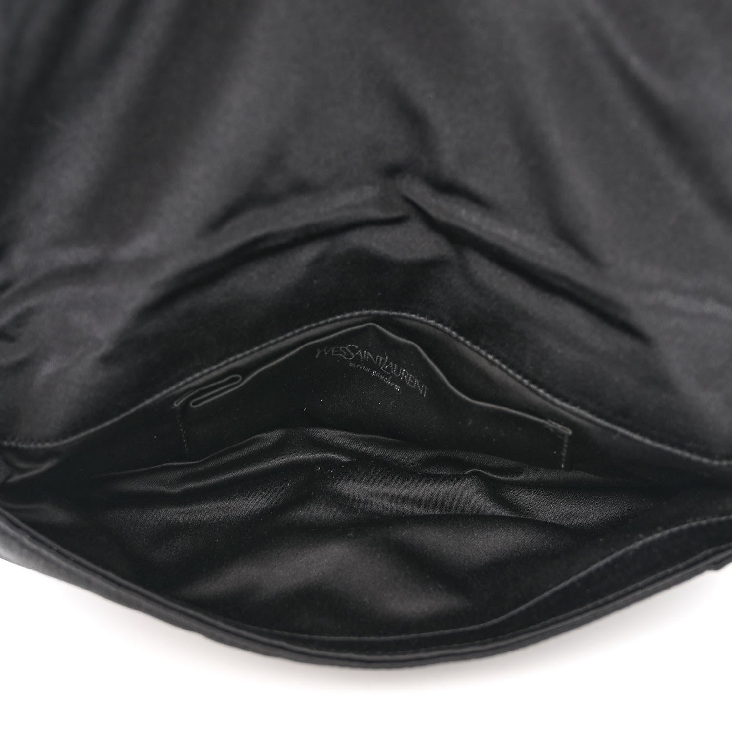 Saint Laurent Satin Jeweled Clutch Black Silver 5 of 11
