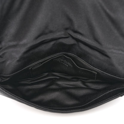 Saint Laurent Satin Jeweled Clutch Black Silver 5 of 11