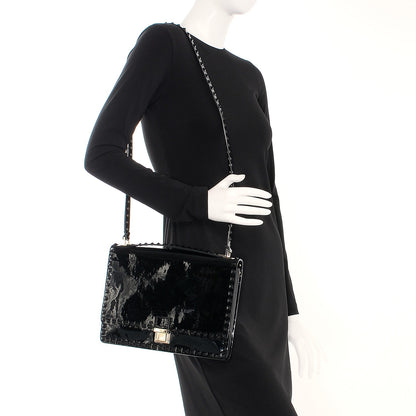 Valentino Garavani Patent Rockstud Shoulder Bag Black 2 of 5