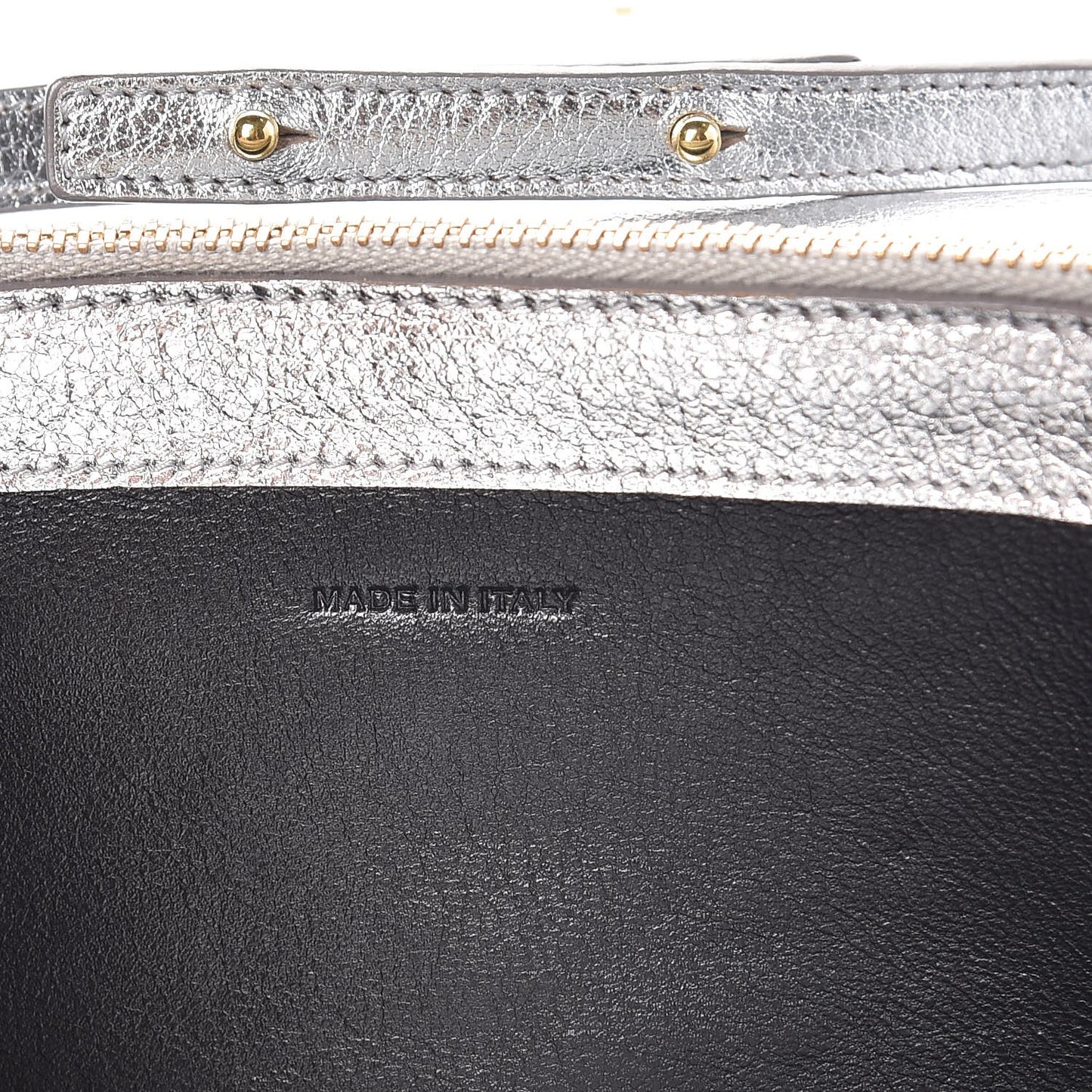 Metallic Calfskin Monogram Chain Wallet Argento