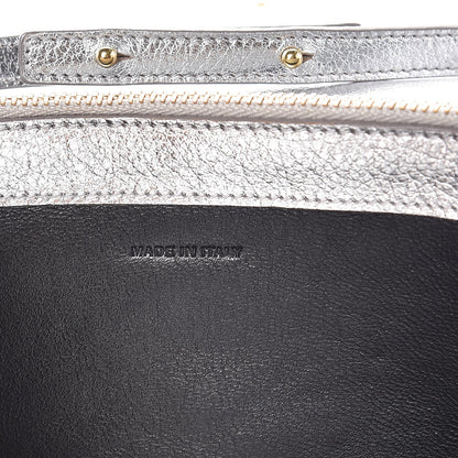 Saint Laurent Metallic Calfskin Monogram Chain Wallet Argento 7 of 8
