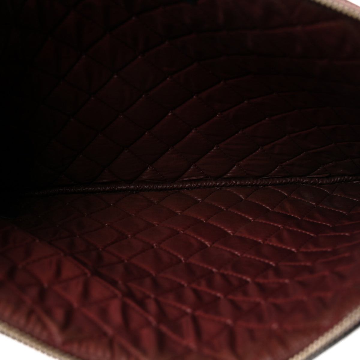 Lambskin Quilted Large Cosmetic Case Black