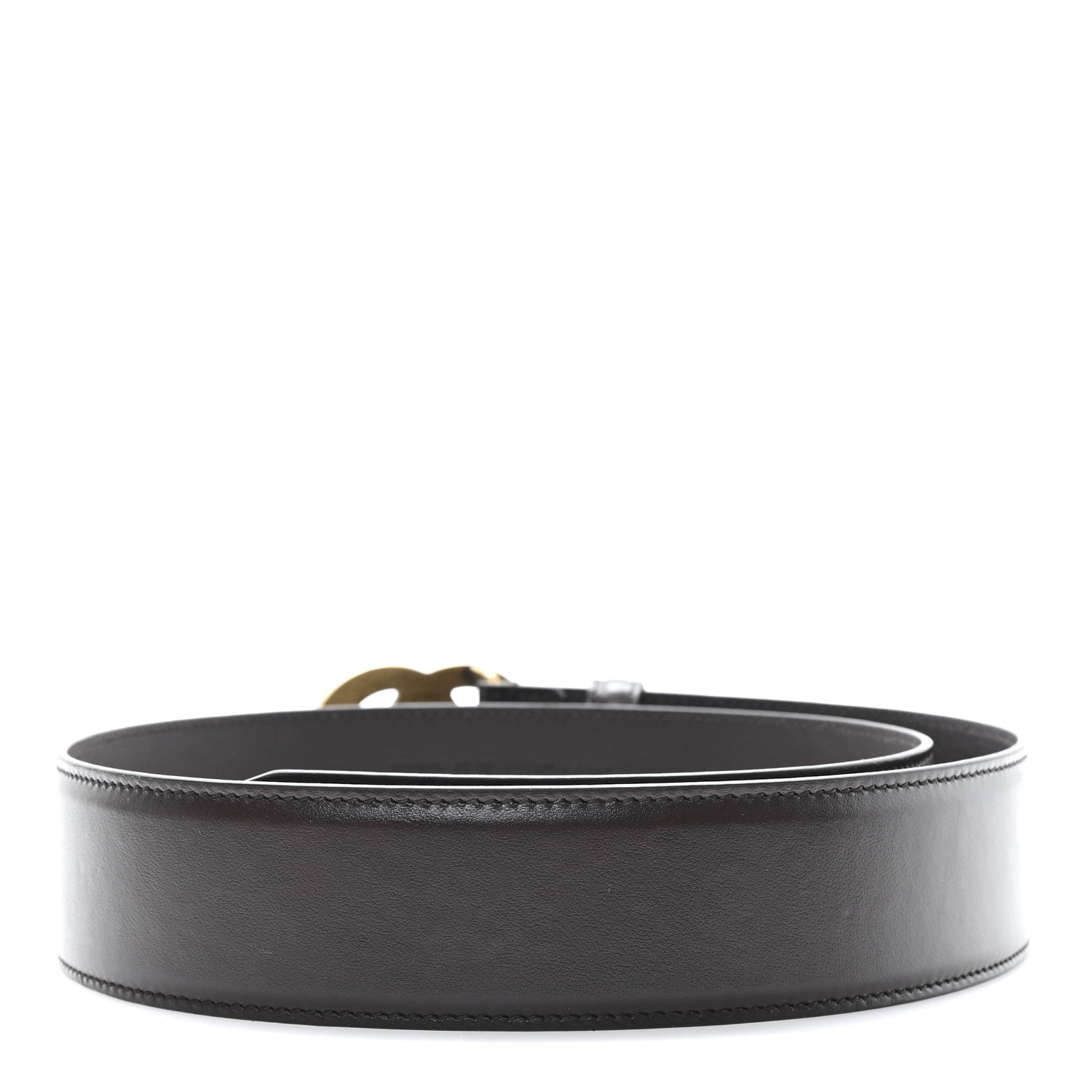 Gucci Plutone Calfskin Geometric Double G 40mm Belt 80 32 Brown 2 of 4