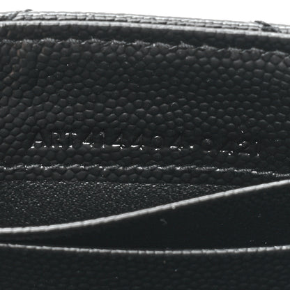 Saint Laurent Grain De Poudre Matelasse Chevron Small Monochrome Monogram Envelope Wallet Black 7 of 12