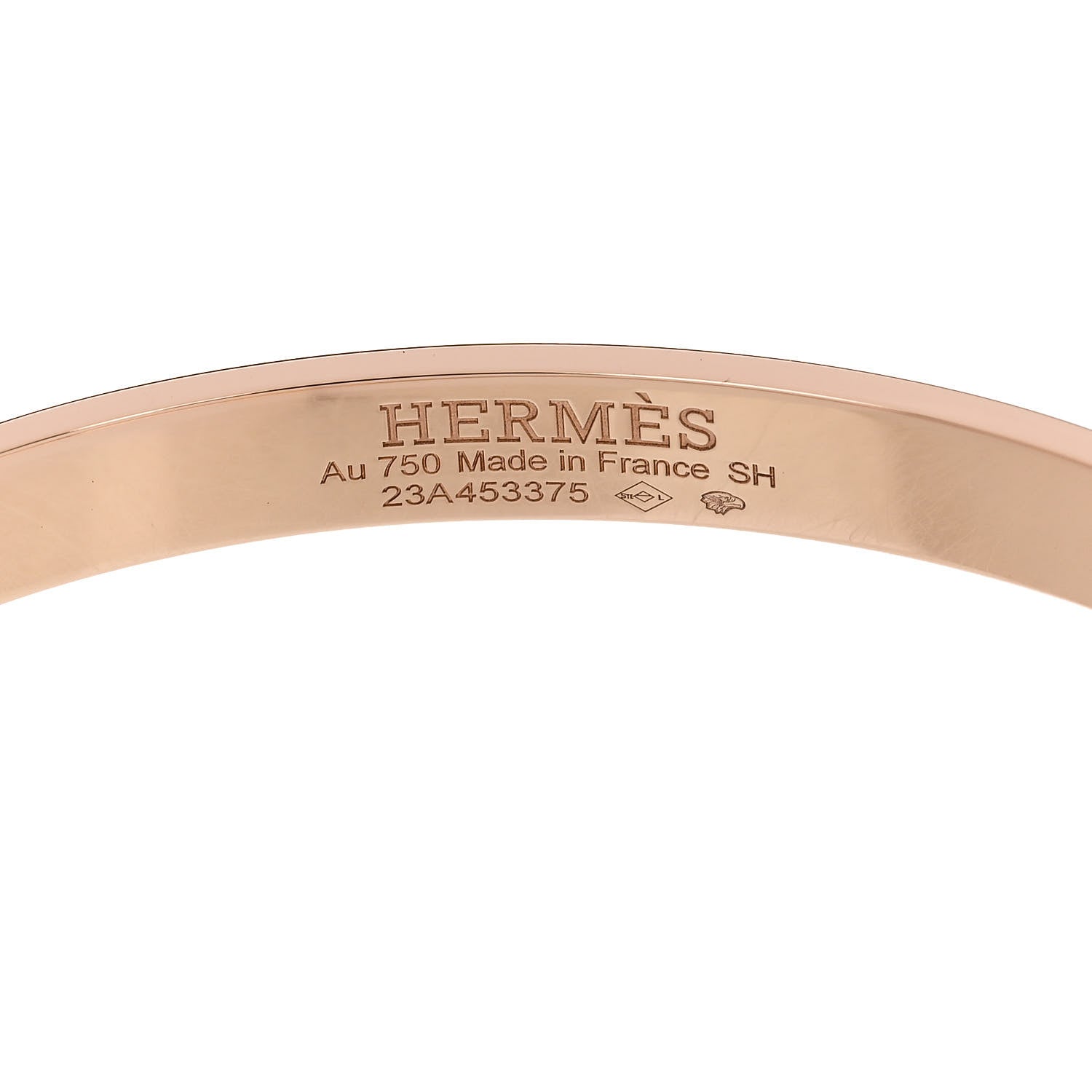 Hermes 18K Rose Gold PM Collier De Chien Bracelet SH 3 of 4
