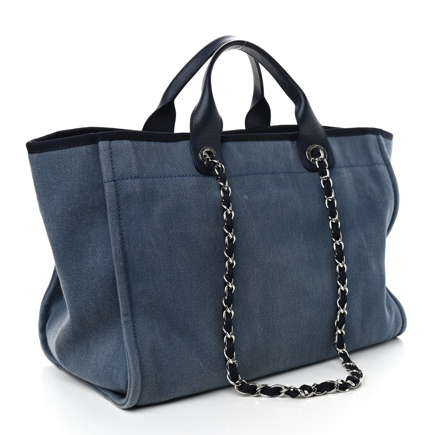 Canvas Sequin Medium Deauville Tote Navy