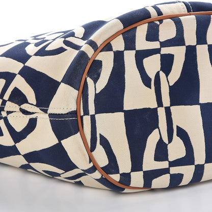 Hermes Canvas Chain De Ancre Beach Tote Navy 11 of 15