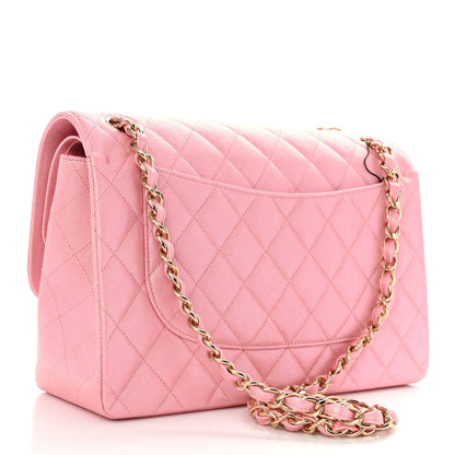 Chanel Iridescent Caviar Quilted Jumbo Double Flap Rose Pink 3 of 11