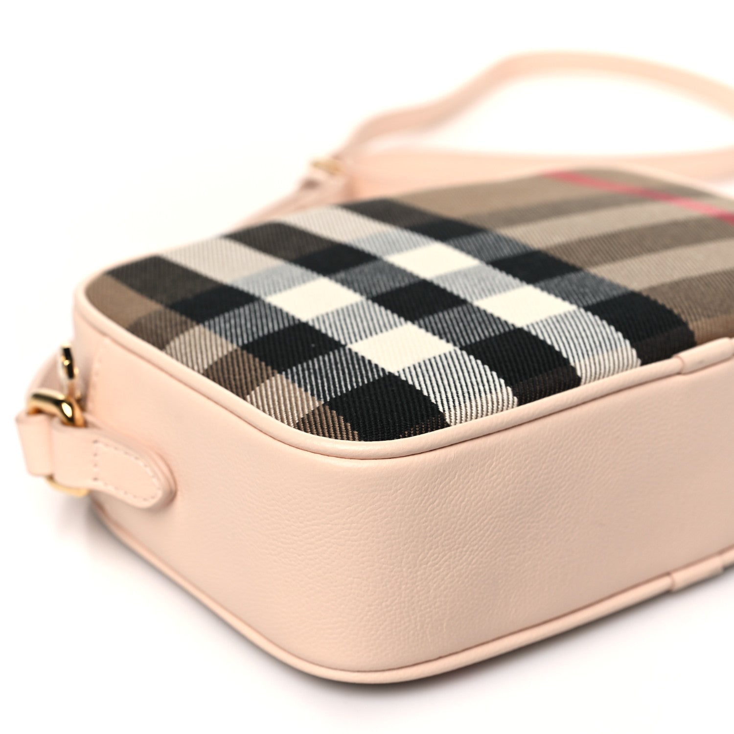 Burberry Calfskin House Check Small Camera Bag Pale Cameo 8 of 9