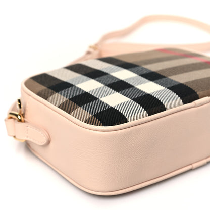 Burberry Calfskin House Check Small Camera Bag Pale Cameo 8 of 9