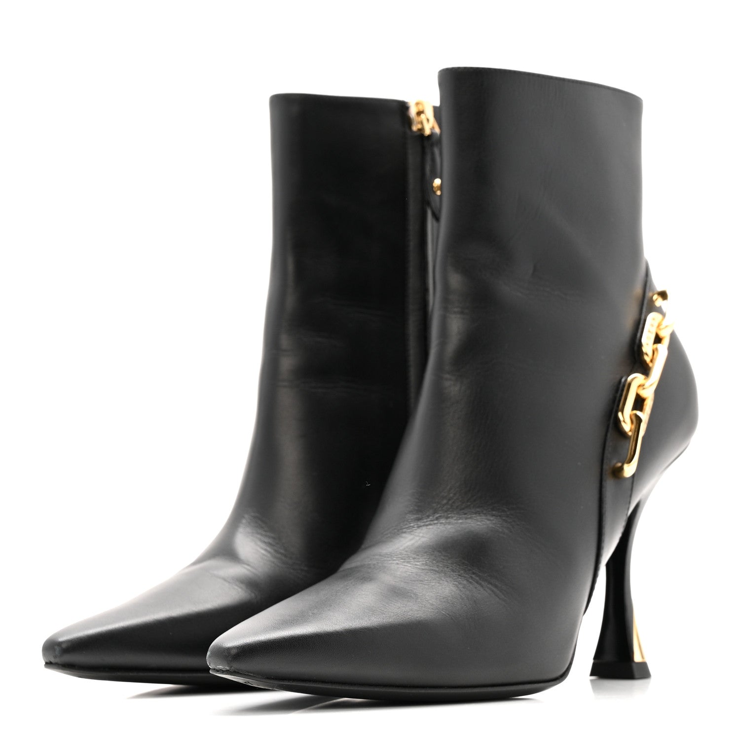 Louis Vuitton Calfskin Sparkle Ankle Boot 36.5 Black 1813717