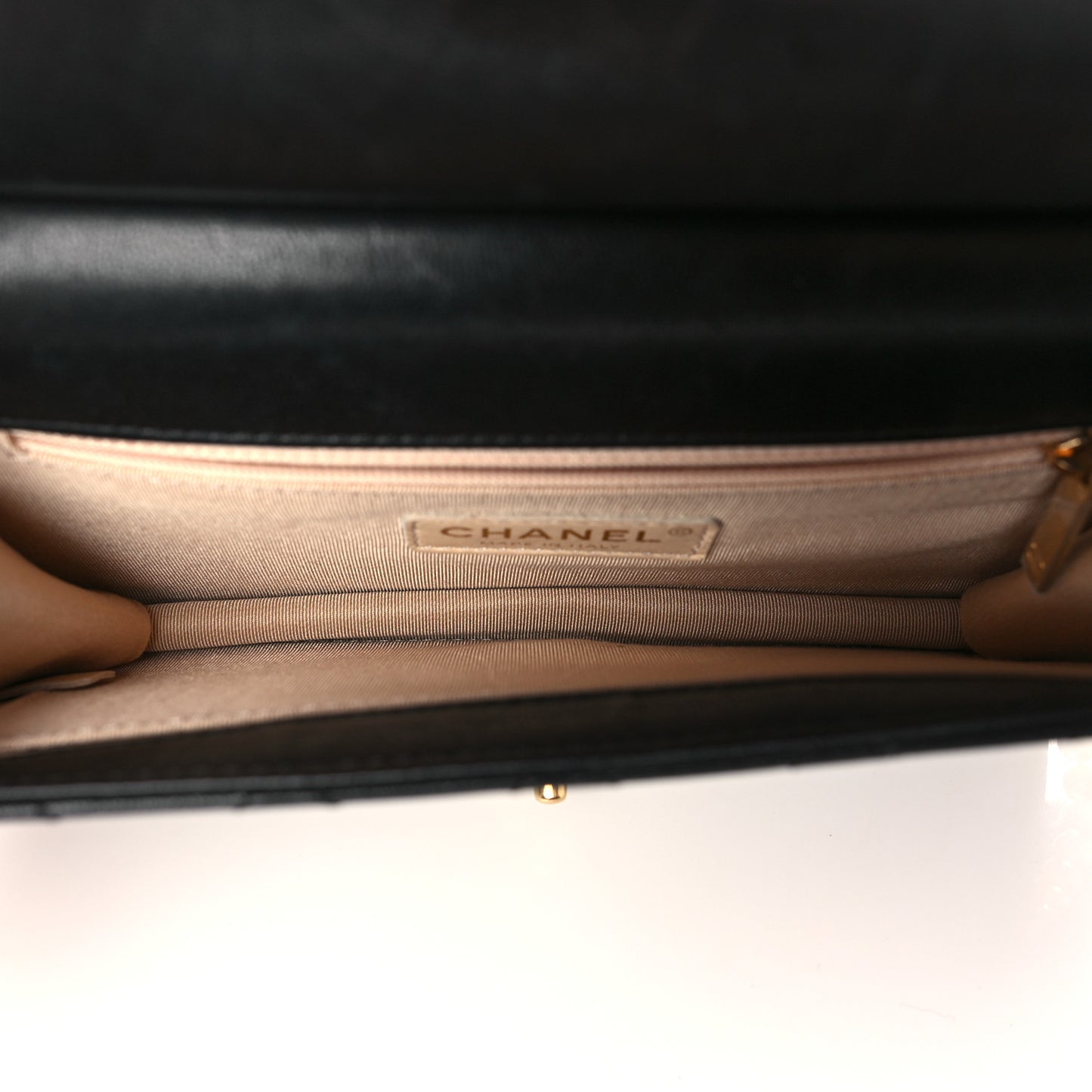 Lambskin Quilted Large Pearl Chain Flap Bag Black