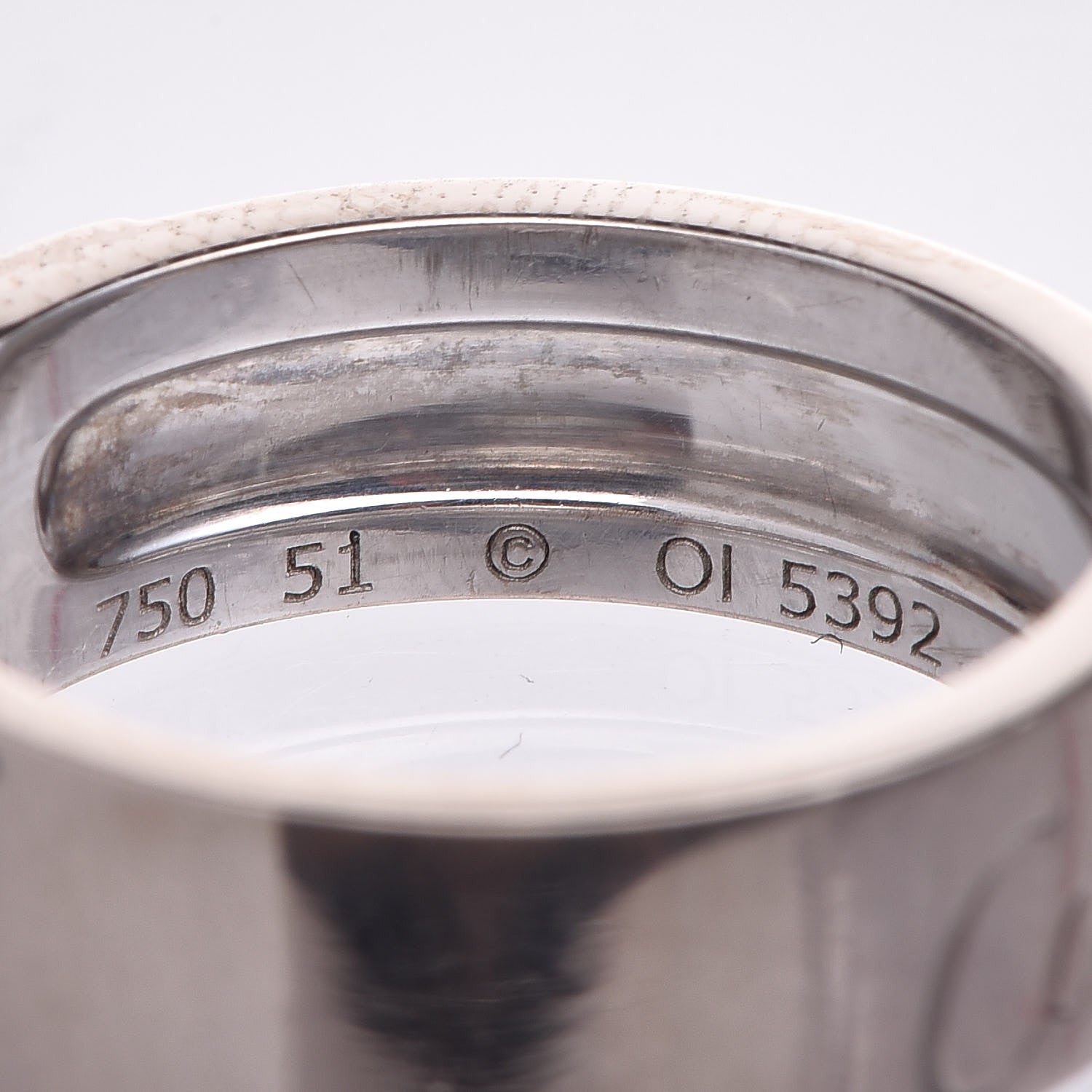 Cartier 18K White Gold Diamond C De Ring 51 5.75 4 of 5